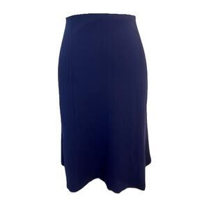 Talbots Skirt size 12 Navy Blue Knee A Line Flowing Suit Career Church Modest